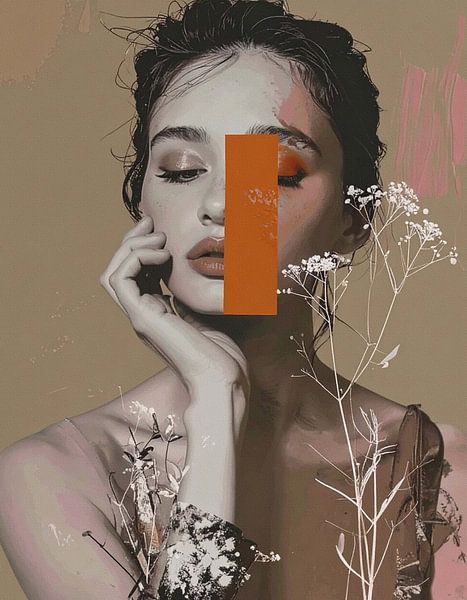 Abstract portrait hidden thoughts by Moonheart Artworks