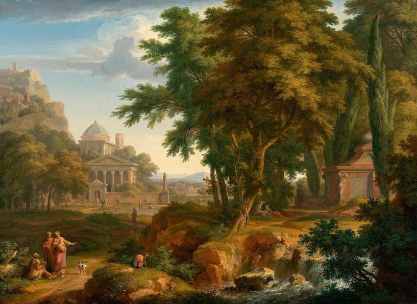Arcadian Landscape with Saints Peter and John Healing the Lame Man, Jan van Huysum by Masterful Masters