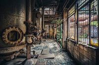 Verlaten energiecentrale van een staalfabriek.