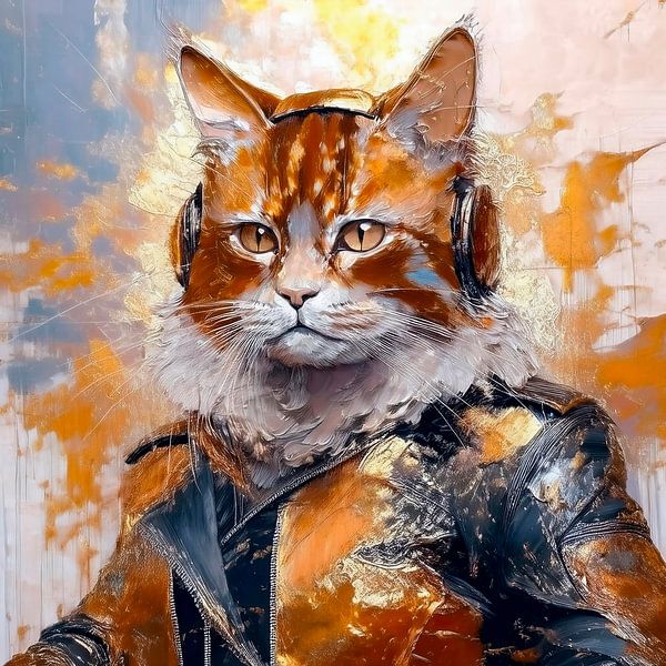 Hartgesottene Motorradkatze von Marjolein Deelen