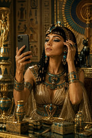 Cleopatra Takes a Selfie – Egyptian Art by Peter Pen Drawings and Paintings