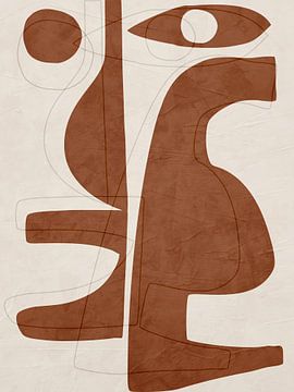 Organische abstracte kunst - aardse tinten van Online Arts