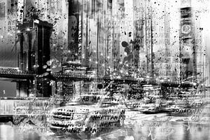 Monochrome Kunst NEW YORK Collage von Melanie Viola