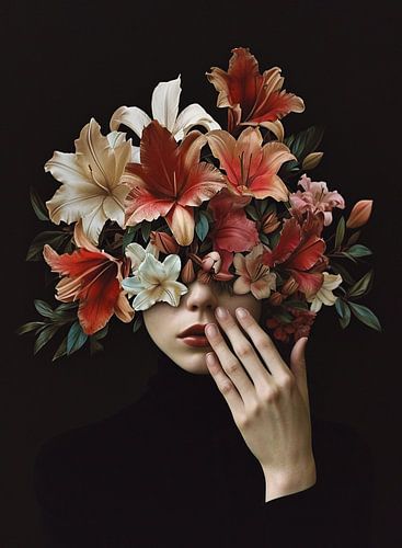Bloemenverhulling: Een Portret van Mysterie en Schoonheid