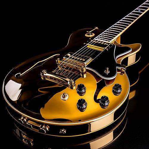 Gouden gitaar portret