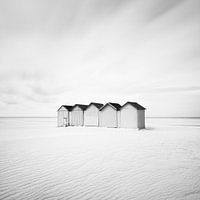 Five Beach Huts. Normandy, France