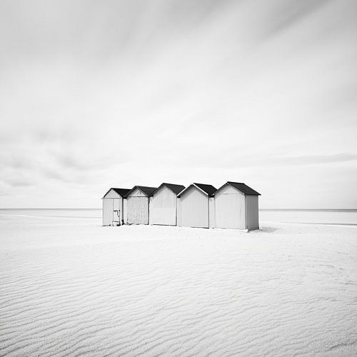 Five Beach Huts. Normandy, France