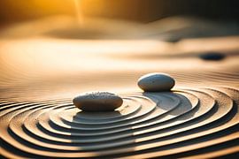 sunset over sand and stones by Virgil Quinn - Decorative Arts