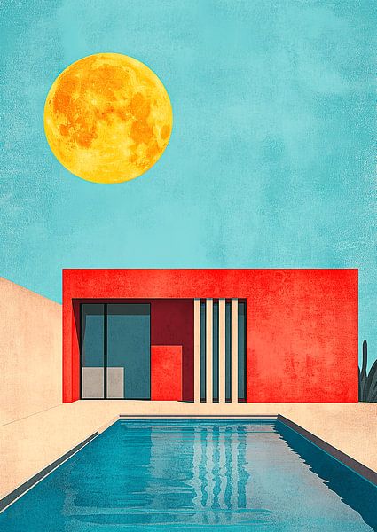 Bauhaus Pool Moon by Niklas Maximilian