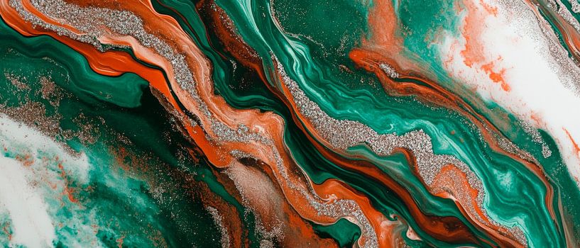 Abstrakte grüne Marmorstruktur von Poster Art Shop