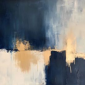 Peinture abstraite « Blue Gold » sur IamHome Studio