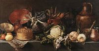 Nature morte avec des légumes et des ustensiles de cuisine, Antonio de Pereda par Des maîtres magistraux Aperçu