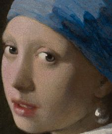 Girl with a Pearl Earring close-up by Digital Art Studio