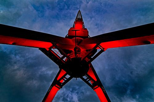 Lighted crane Rotterdam by Anton de Zeeuw