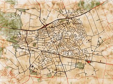 Kaart van Deurne in de stijl 'Serene Summer' van Maporia