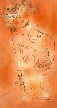 Lady Inclining Her Head door Paul Klee. van Dina Dankers