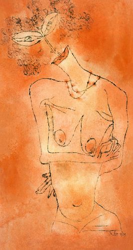 Lady Inclining Her Head door Paul Klee.