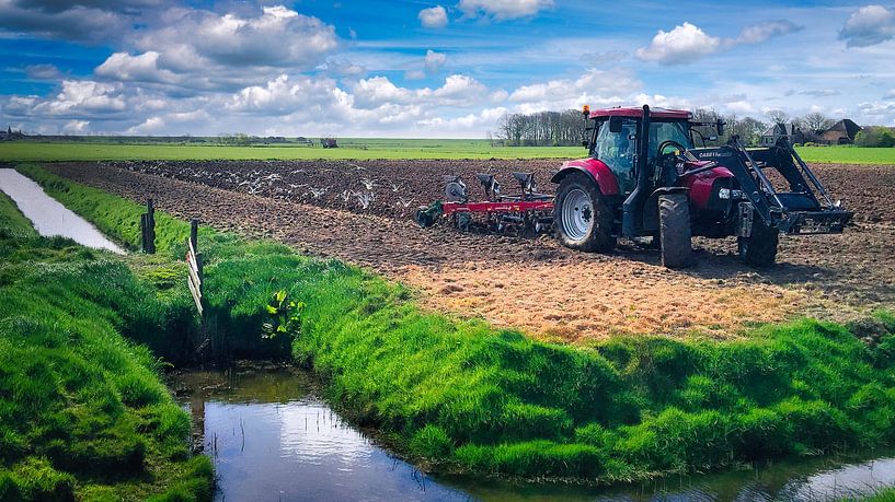 Traktor auf dem Land von Digital Art Nederland