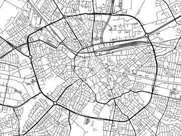 Carte de Eindhoven en noir et blanc sur Map Art Studio