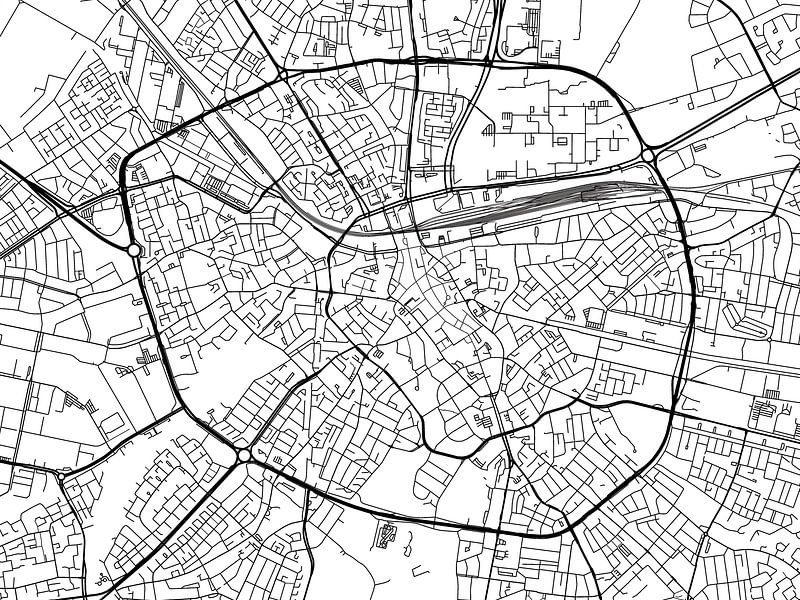 Kaart van Eindhoven in Zwart Wit van De Kaartenwinkel