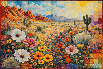 Patchwork desert landscape