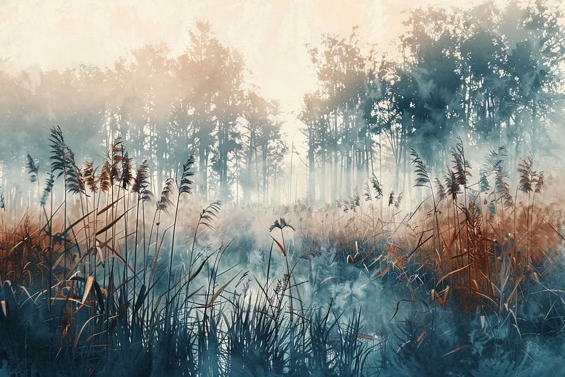 Lumière brumeuse du matin dans une forêt silencieuse par Art & Soul Creations