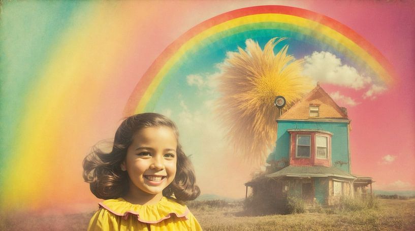 Girl with Floral Aura: Rainbow Tapestries of Family Artwork by Cre8line