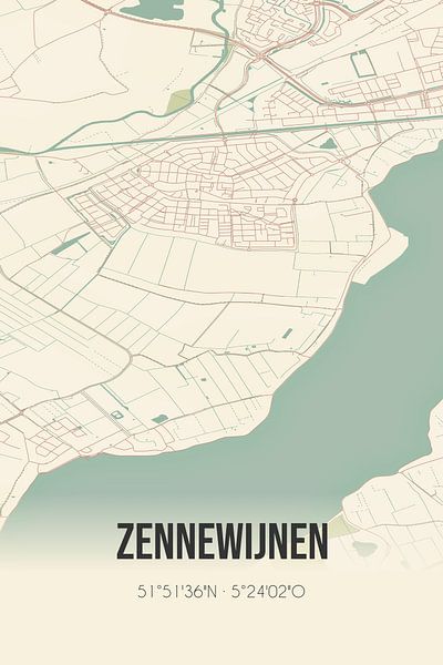 Vintage map of Zennewijnen (Gelderland) by Prints of Place