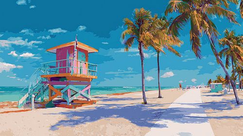Florida beach artistic panorama by TheXclusive Art