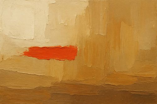Warm abstract werk met accent