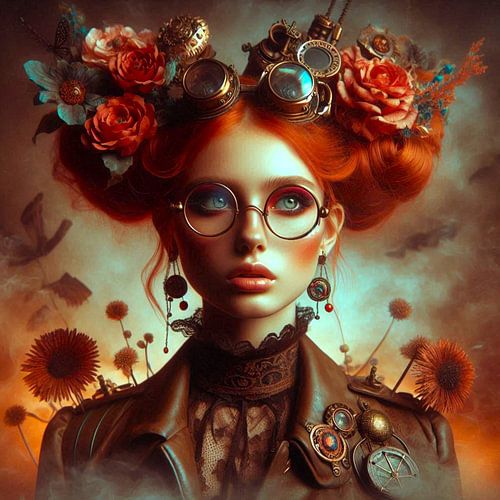 Hair with roses
