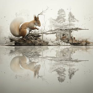 Squirrel Island with reflection