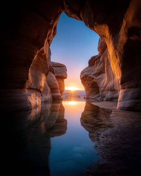 Afscheid in het avondlicht van fernlichtsicht