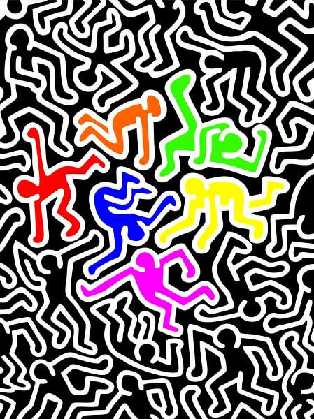 Keith haring - 5 Figuren Tänzer von Kamron Devron