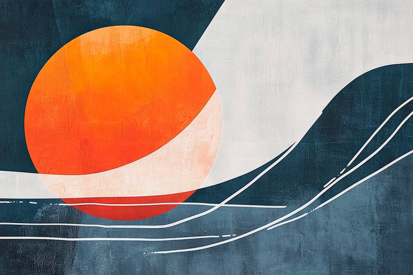 Abstract composition with sun and lines by Poster Art Shop