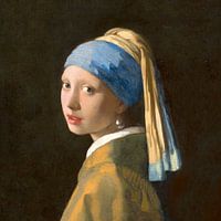 Meisje met de parel vierkant - Johannes Vermeer
