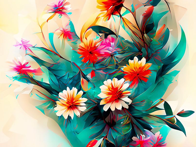 Blumen in Malerei von Mustafa Kurnaz
