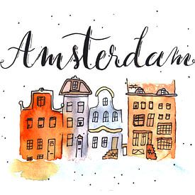 Amsterdam Handlettering Skyline van Ms Sanderz