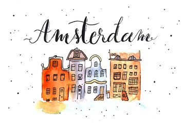 Amsterdam Handlettering Skyline sur Ms Sanderz