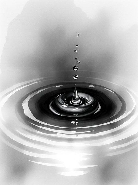 La danse hypnotique d'une goutte d'eau et de ses ondulations par Artistic