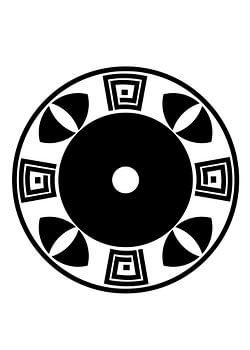 Sonnen-Scheiben-Mandala mit quadratischen Spiralen
