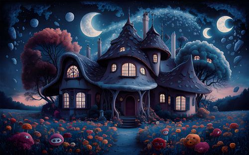 Nacht in het fantasiedorp