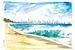 New Jersey Strand Ansicht mit brechenden Wellen und Manhattan Skyline von Markus Bleichner