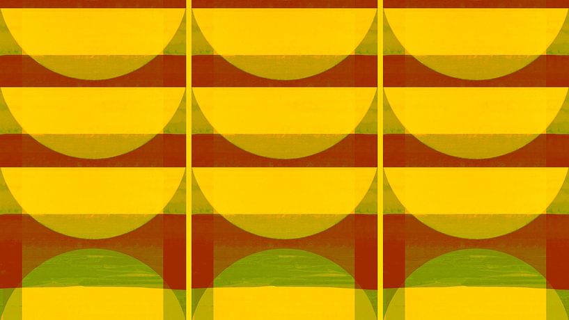 Abstracte Bauhaus Vormen Geel van FRESH Fine Art