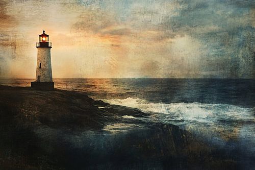 Vuurtoren aan ruige kust