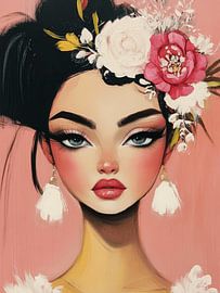 Portrait moderne et coloré sur Carla Van Iersel