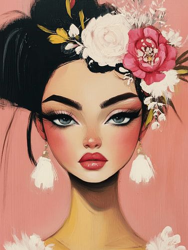 Kleurrijk modern portret