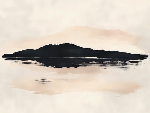 Peinture abstraite de paysage neutre