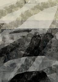 Naar de nieuwe horizon. Minimalistisch landschap in neutrale kleuren. van Dina Dankers