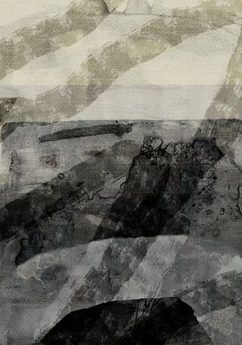 Naar de nieuwe horizon. Minimalistisch landschap in neutrale kleuren.